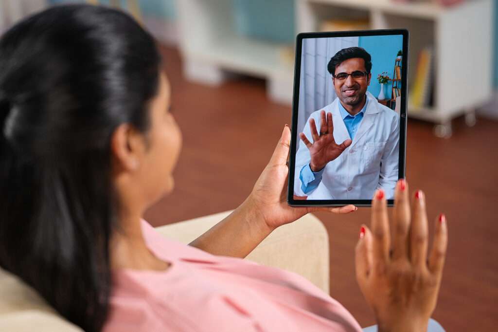 Doctor virtual consultation with a woman
